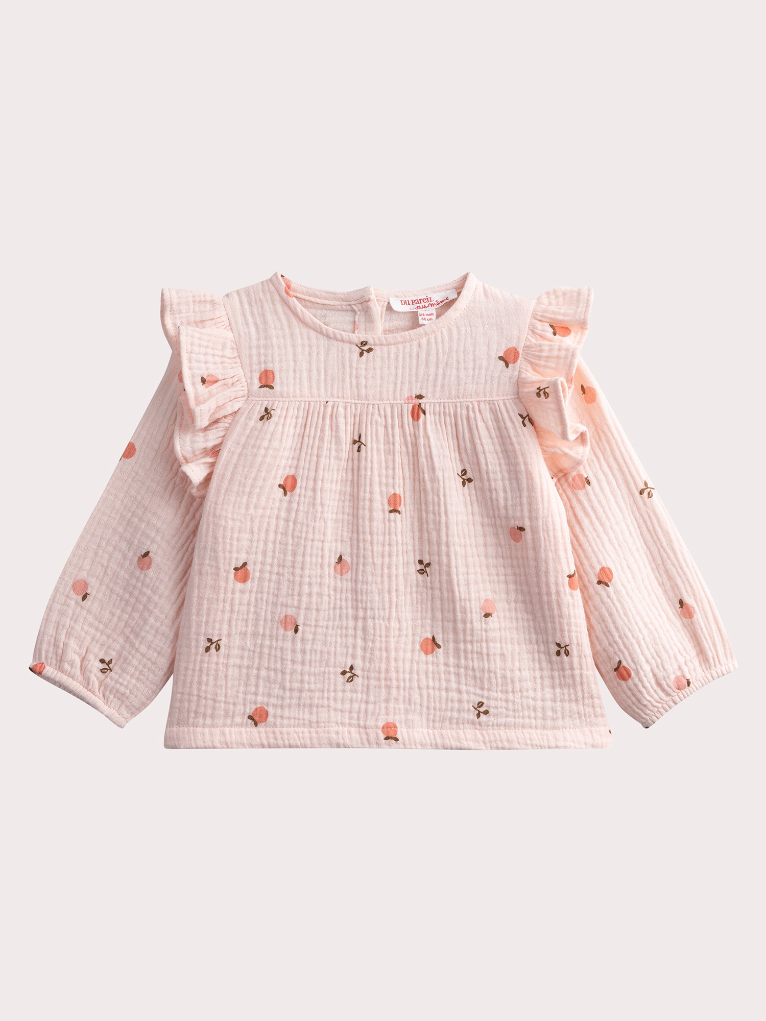 Ensemble rose gaze de cotton pour bébé fille