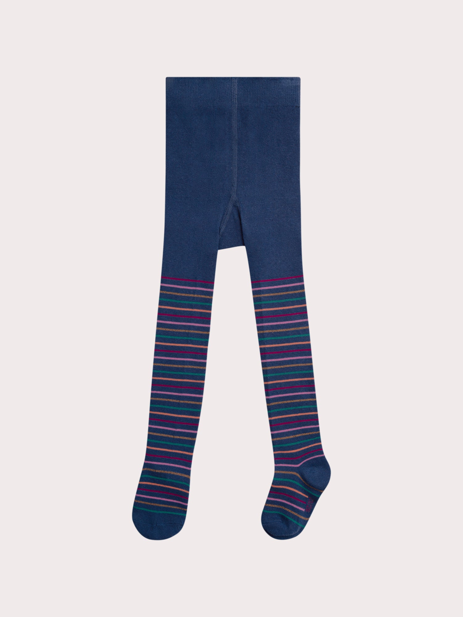 Collant bleu à rayures multicolores pour fille