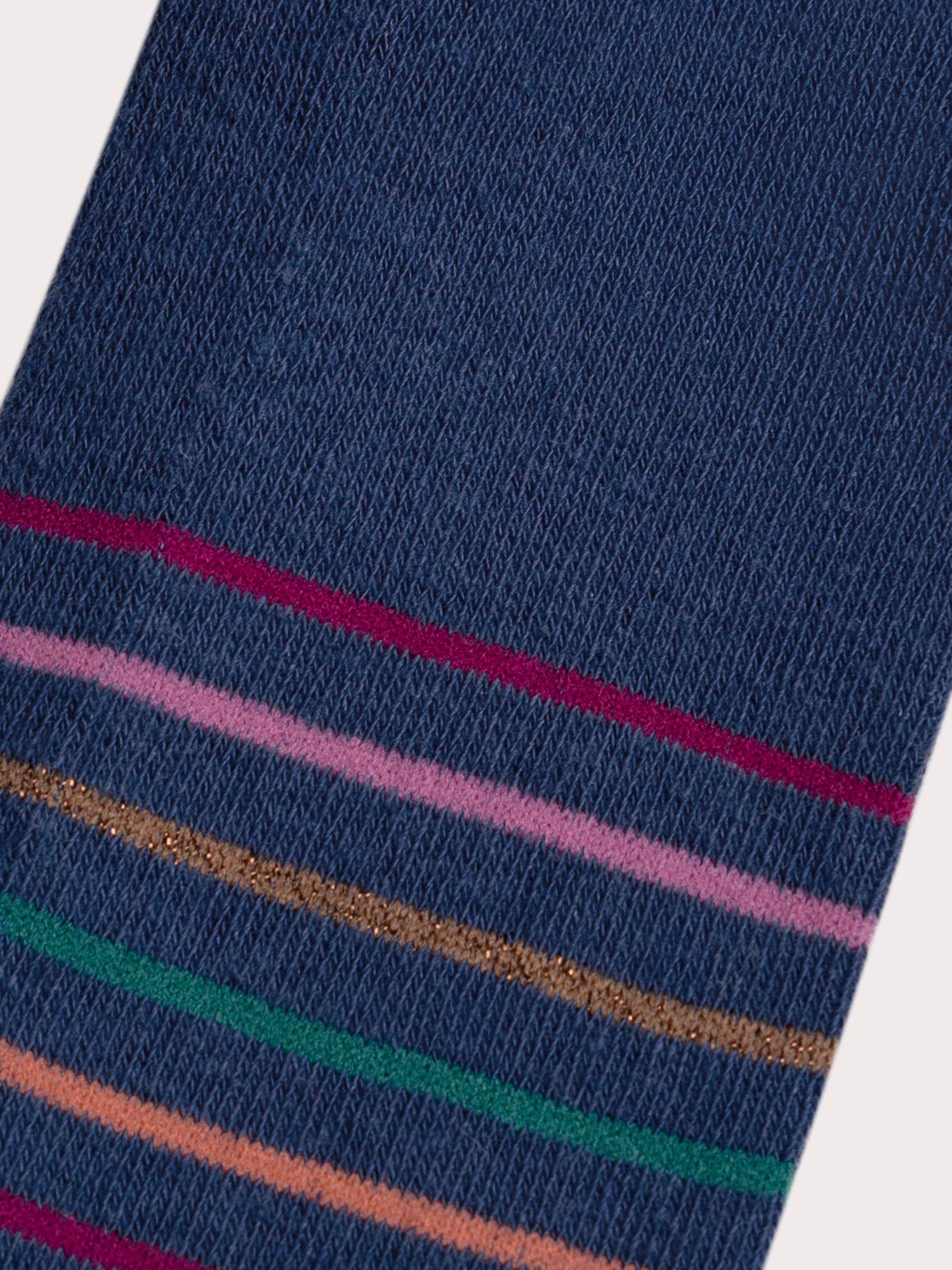 Collant bleu à rayures multicolores pour fille