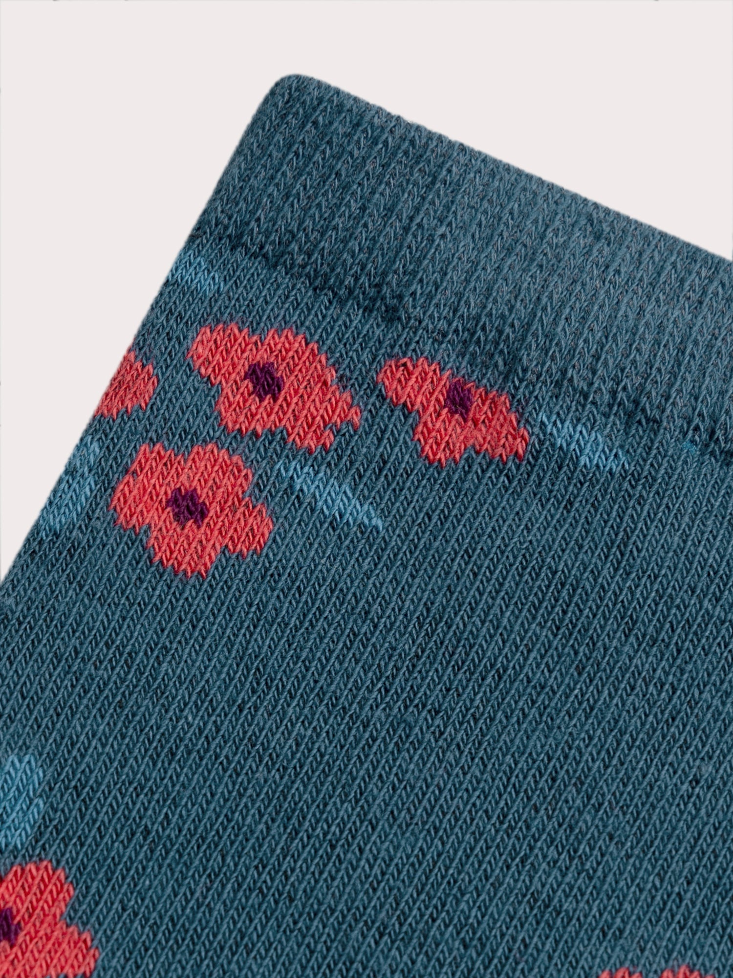 Chaussettes bleues fleuries pour fille
