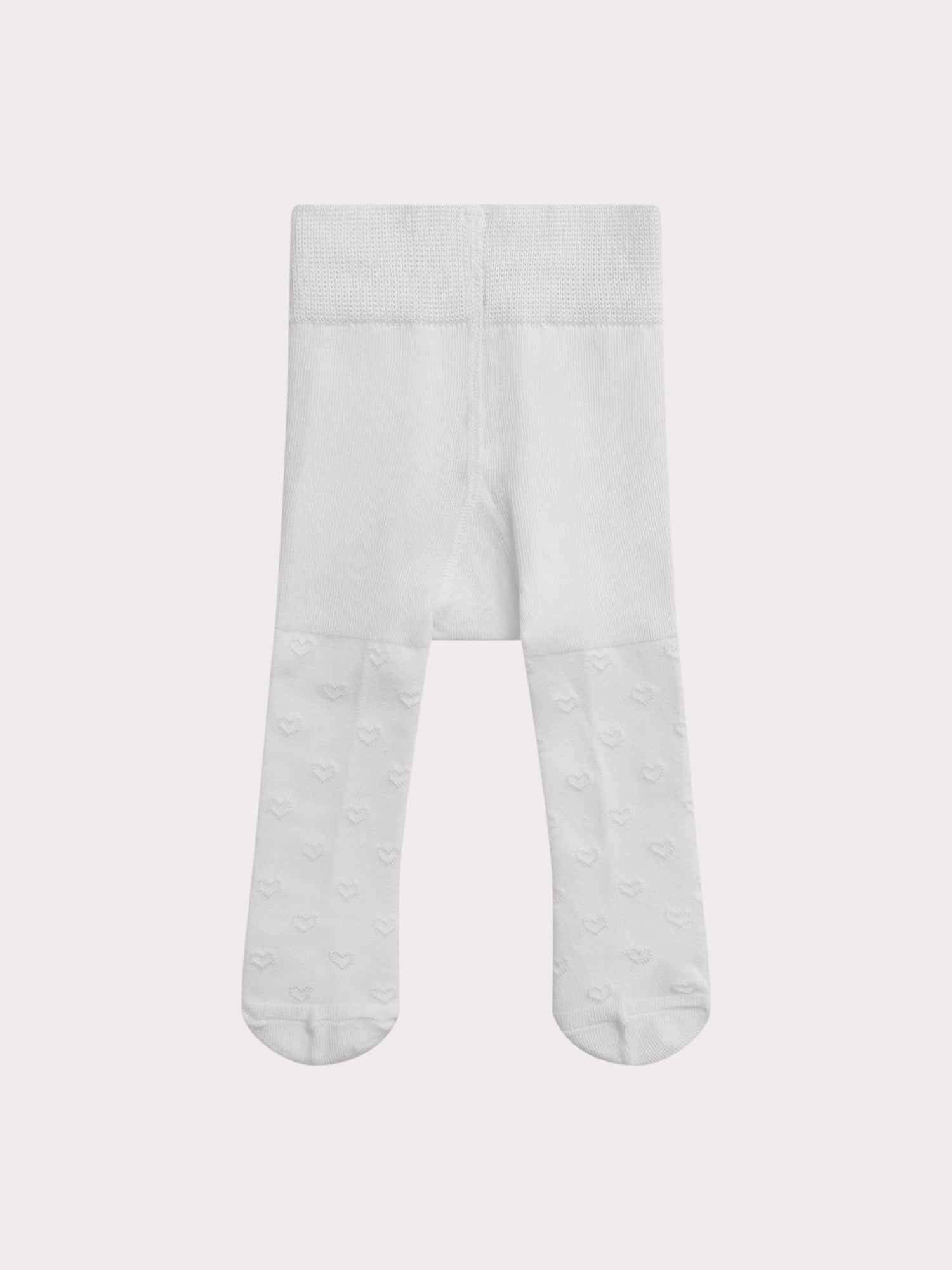 Collant blanc à cœurs ajourés pour bébé fille