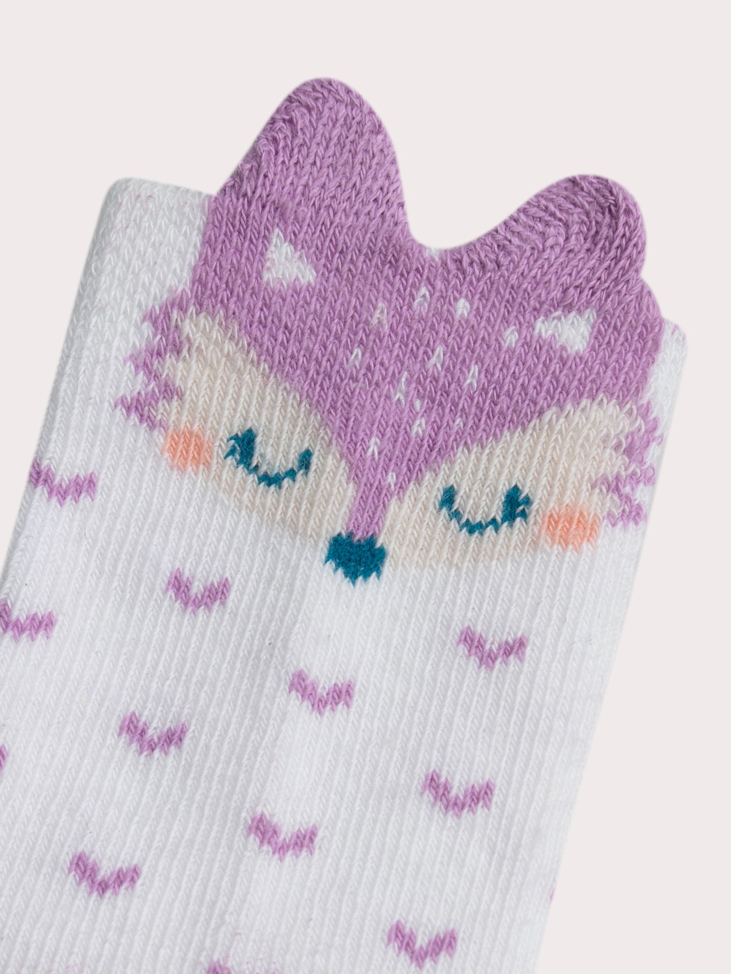Chaussettes blanches à motif renard pour bébé fille