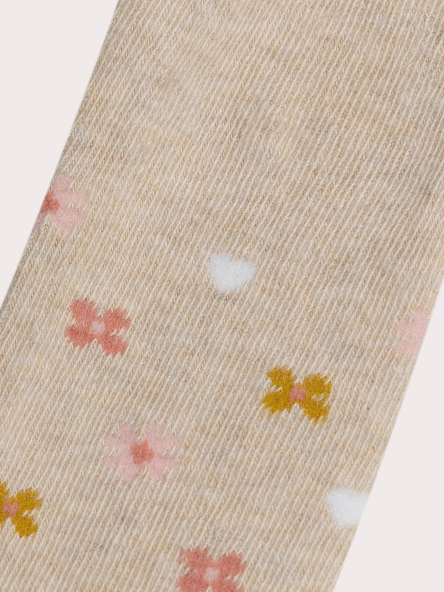 Collant beige foncé à motif fleurs pour bébé fille