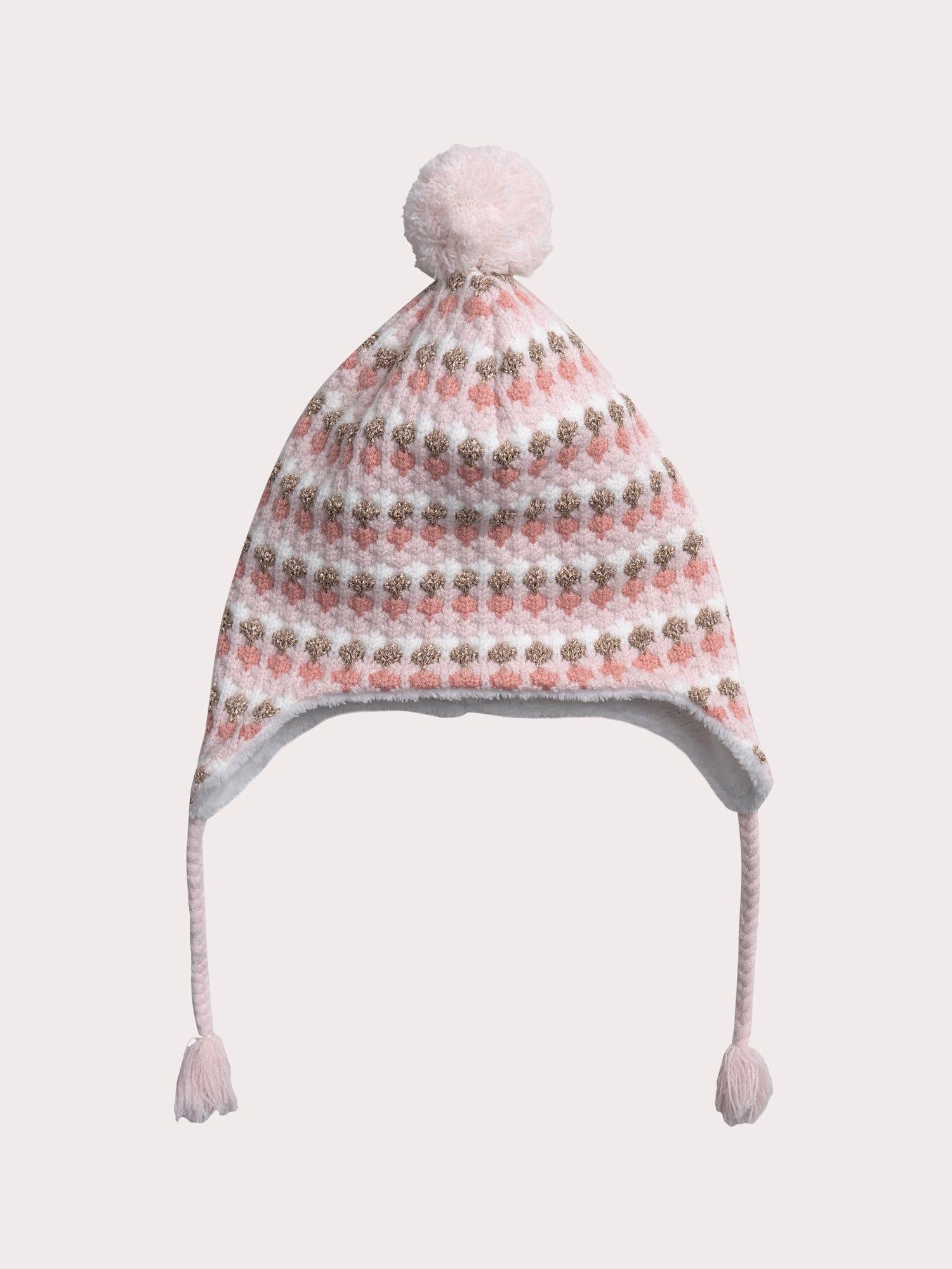 Bonnet rose imprimé fantaisie pour bébé fille